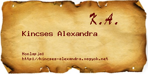 Kincses Alexandra névjegykártya