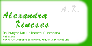 alexandra kincses business card